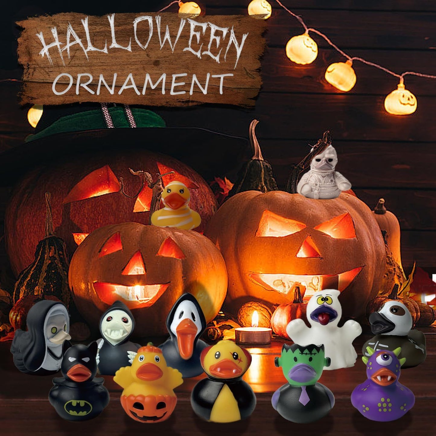 16-320pcs Halloween Rubber Ducks Halloween Style Ducks for Jeeps Ducking Trick or Treat Supplies Funny Rubber Toys For Kids