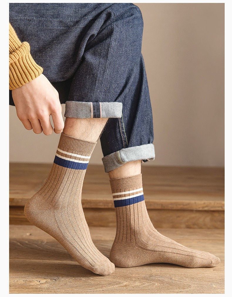 10 Pair Men's Striped Socks Spring Fashion Casual Socks High Quality Harajuku Retro Socks Man