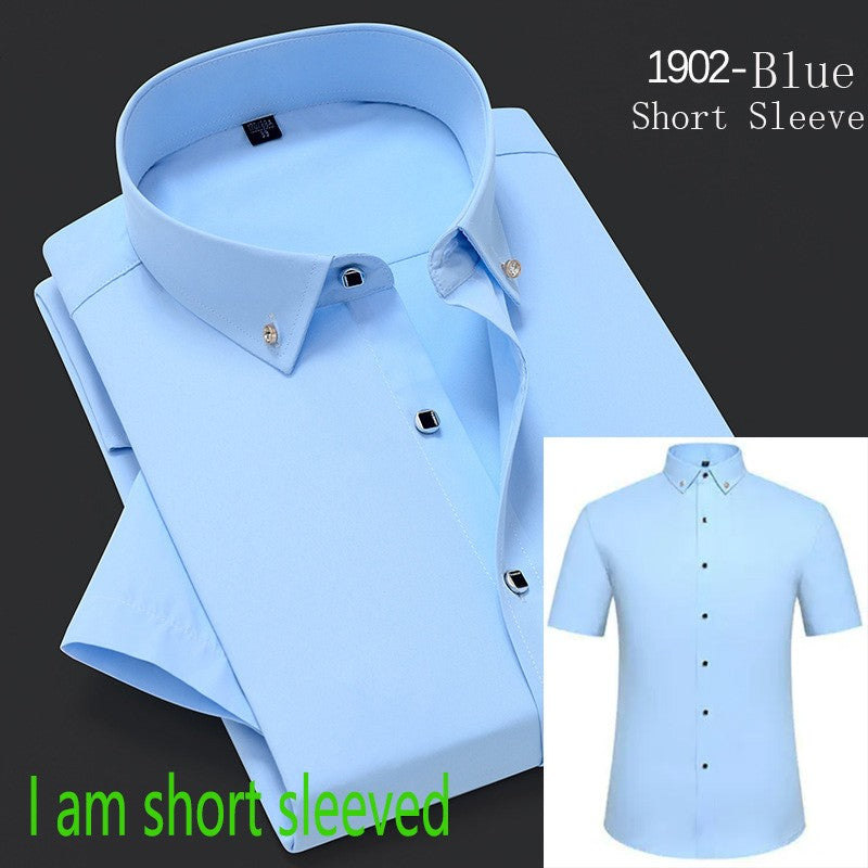 New Men's White Shirt Korean High End Version Free Shipping Popular Clothes Short Sleeve Long Sleeve Casual Suit Bottom Shirts