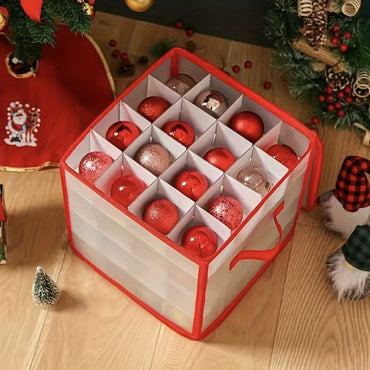 1/2pcs Christmas Ornament Storage Box With Handle Xmas Balls Decorations Container Large Capacity Bag Holiday Accesory Organizer