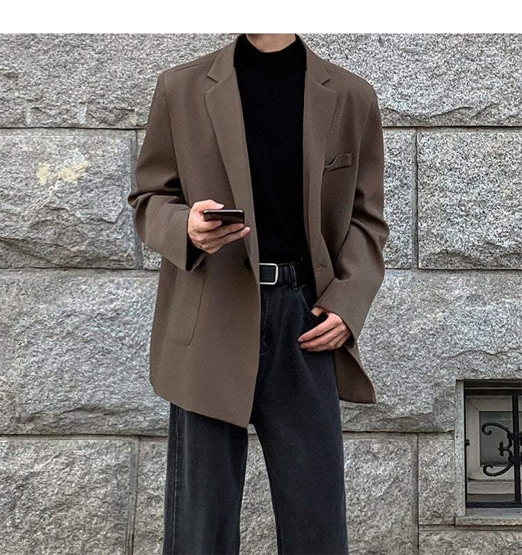 2024 Spring Summer Men Formal Blazers Men Korean Fashion Loose Casual Dress Jacket Men Harajuku Social Suit Jacket Clothing