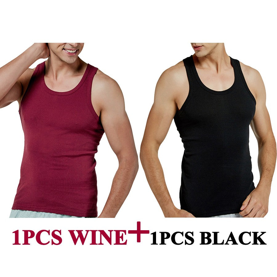 Tank Tops Men New 100% Cotton Solid Vest Mens Slim Casual Breathable Sleeveless