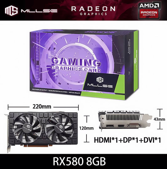 MLLSE AMD Radeon RX 580 8GB 2048SP white Graphics Card GDDR5 DP HDMI DVI