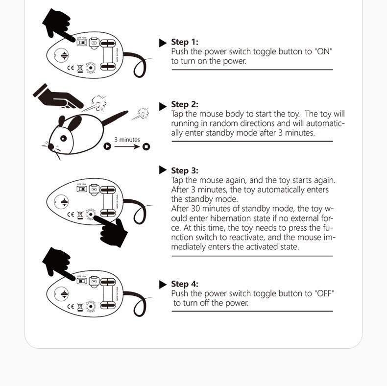 Rato de Brinquedo para Gatos Recarregável com Sensor de Movimento, Som de Rato, Brinquedos Interativos para Gatos, Brinquedo para Gatos com Som de Rato