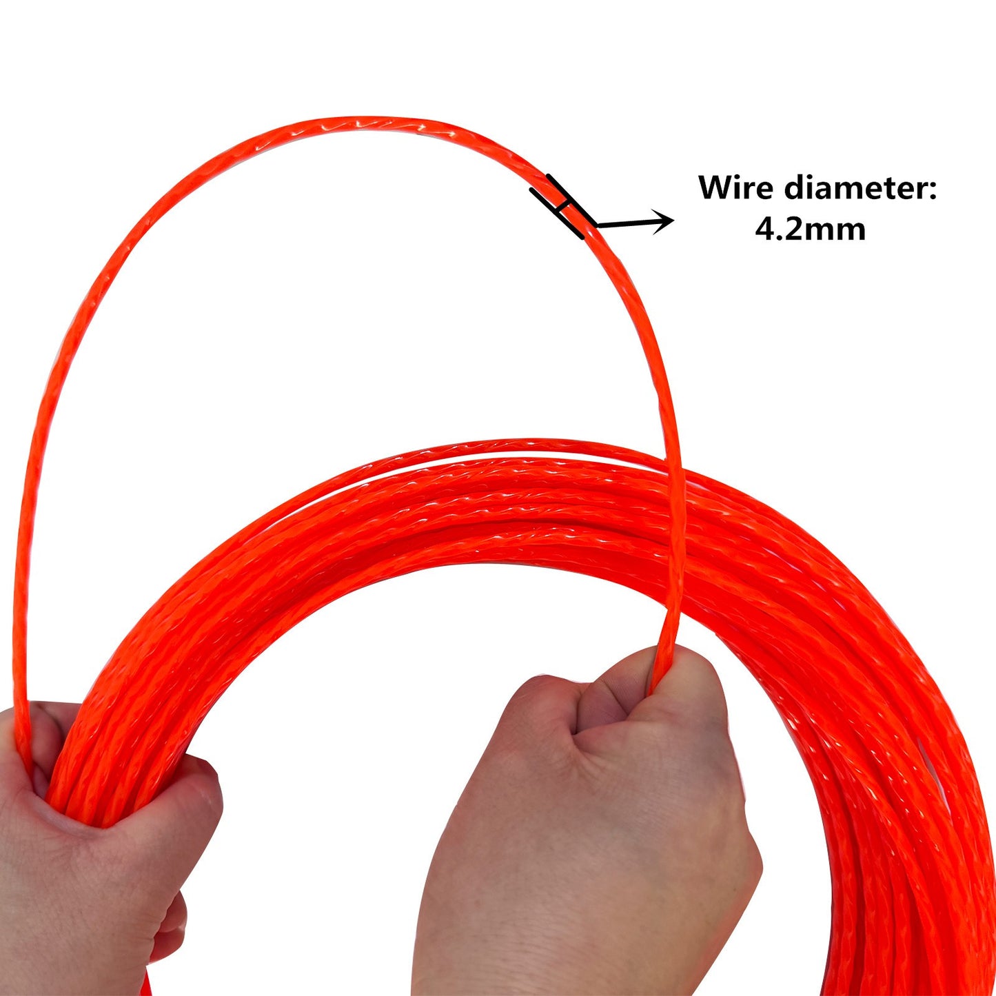Passa-Fio de Fibra de Vidro 15m/30m/50m para Eletricista com Puxador de Cabo Elétrico e Rosqueador de Parede