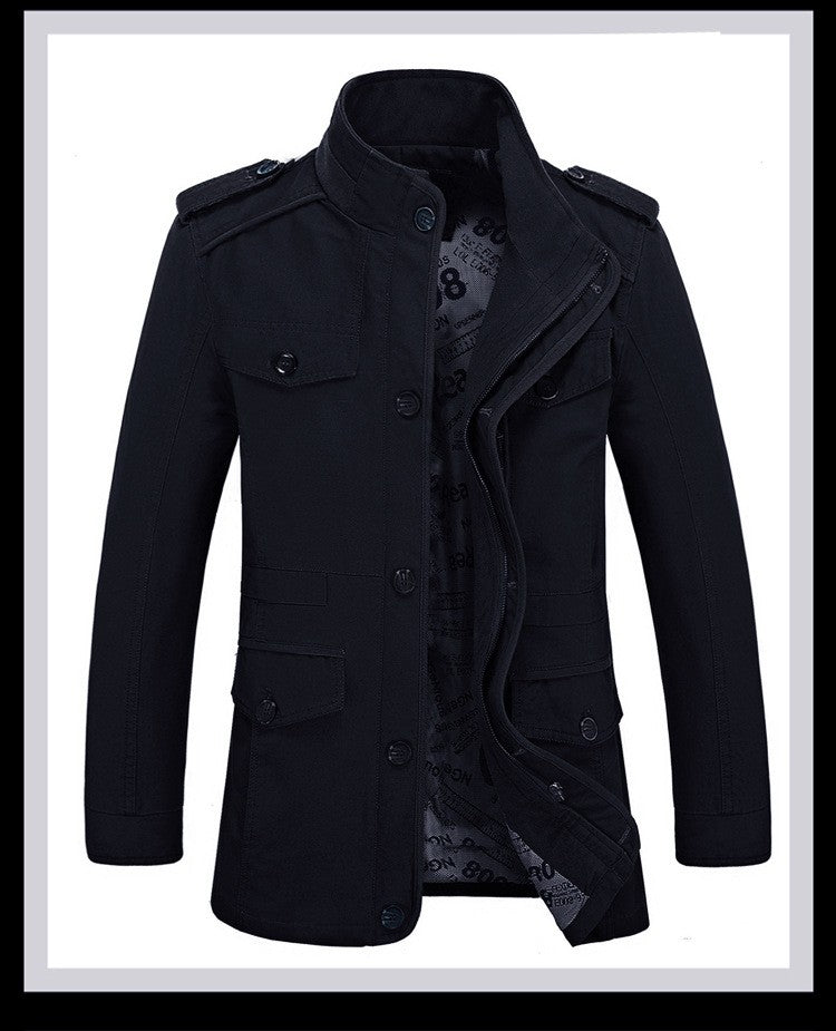 Oversize Men's Jackets Coat Male Trench Coat 5XL 6XL Spring Autumn Solid Cotton Casual Long Jacket Men Clothing Outerwear AF5806