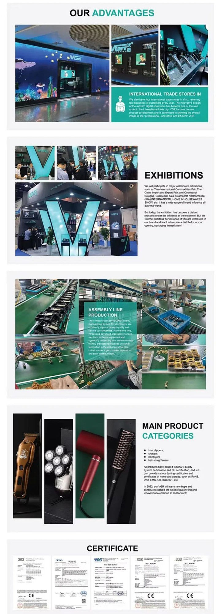 VGR Electric Shaver Professional Beard Trimmer Rechargeable Razors Foil Shaver Reciprocating Mini Shaving Machine for Man V-375