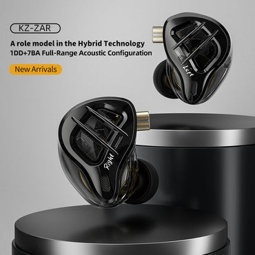 KZ ZAR HiFi Wired Earphone In Ear Monitor Earbuds Hybrid Technology 7BA+1DD IEM Headset With Microphone Bass Phone Headphones
