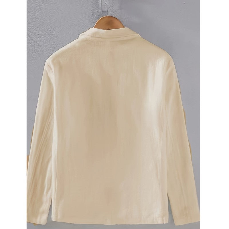 WVGA Spring Autumn New Man Tide Turn-Down Collar Suit Jacket Niche Chic Casual Pocket Cotton Long Sleeved Blazers Ins Y2K W14142