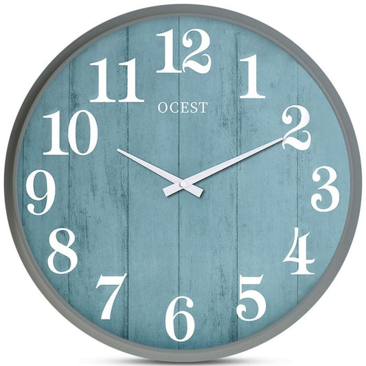18 Inch Large Wall Clock, Silent NonTicking Modern Wall Clocks with Woodgrain Design Decorative for Living Room, Farmhouse, Kitc