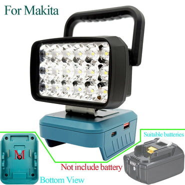 For Makita For Milwaukee For Dewalt For M18 For Bosch Lithium Battery Case USB Power Bank Lanterns Spotlight Work Lights Lamp