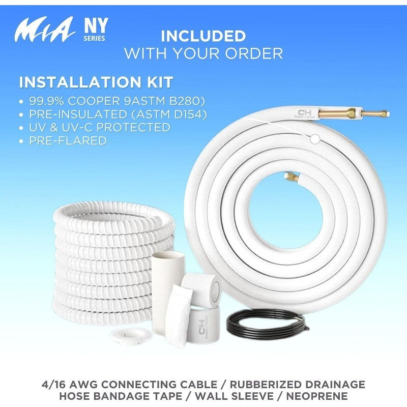 Ar Condicionado e Bomba de Calor Mini Split sem Dutos de Parede de Zona Única Cooper & Hunter 9.000 BTU 115V – 21.5 SEER2
