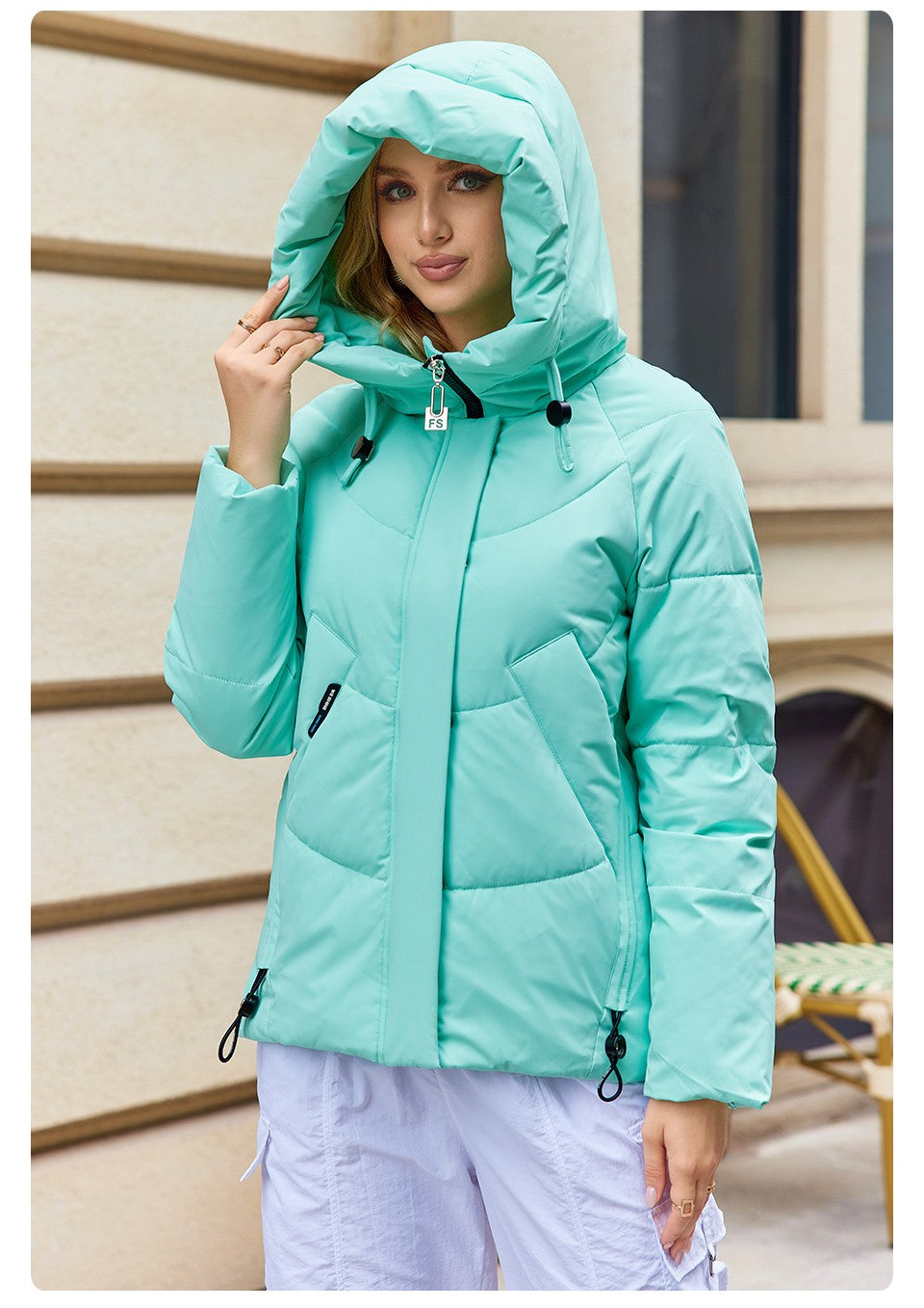 GASMAN 2023 Winter Down Jacket Women Short Classic zipper Design Pocket Stand Collar Hooded Slim Coat Women Parkas  83319