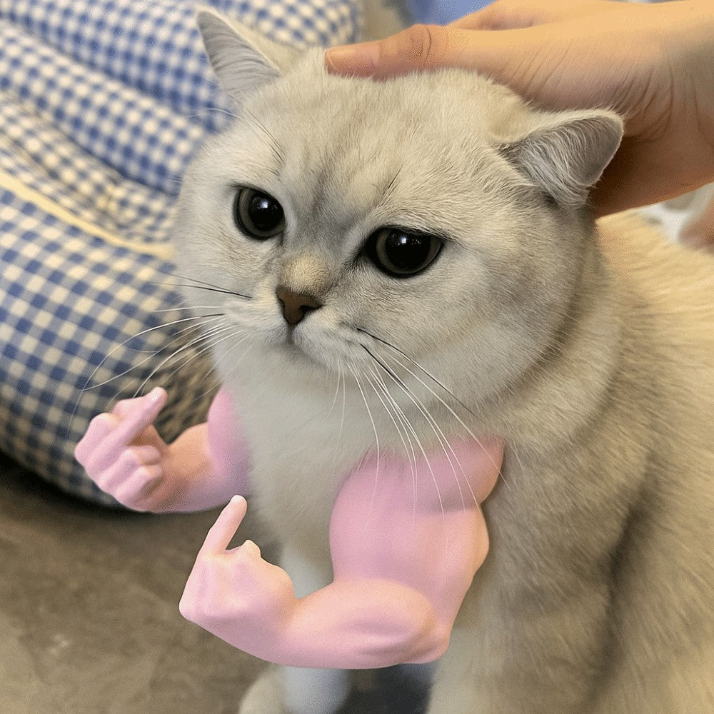 Braços Musculosos de Gato Impressos em 3D, Adereço Engraçado para Cosplay de Dedos, Capas de Braço e Pescoço Realistas para Fantasia de Festa de Halloween, Sessão de Fotos de Animais de Estimação