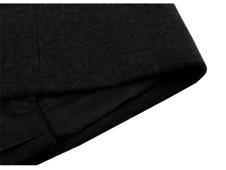 Mauroicardi Autumn Winter Extra Long Warm Black Loose Casual Wool Blends Coat Men Luxury Floor Length Overcoat Korean Fashion