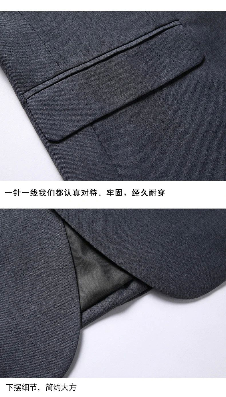 High quality Men Solid color Business - stylish handsome groom best man wedding dress 3/2/1 Single piece optional