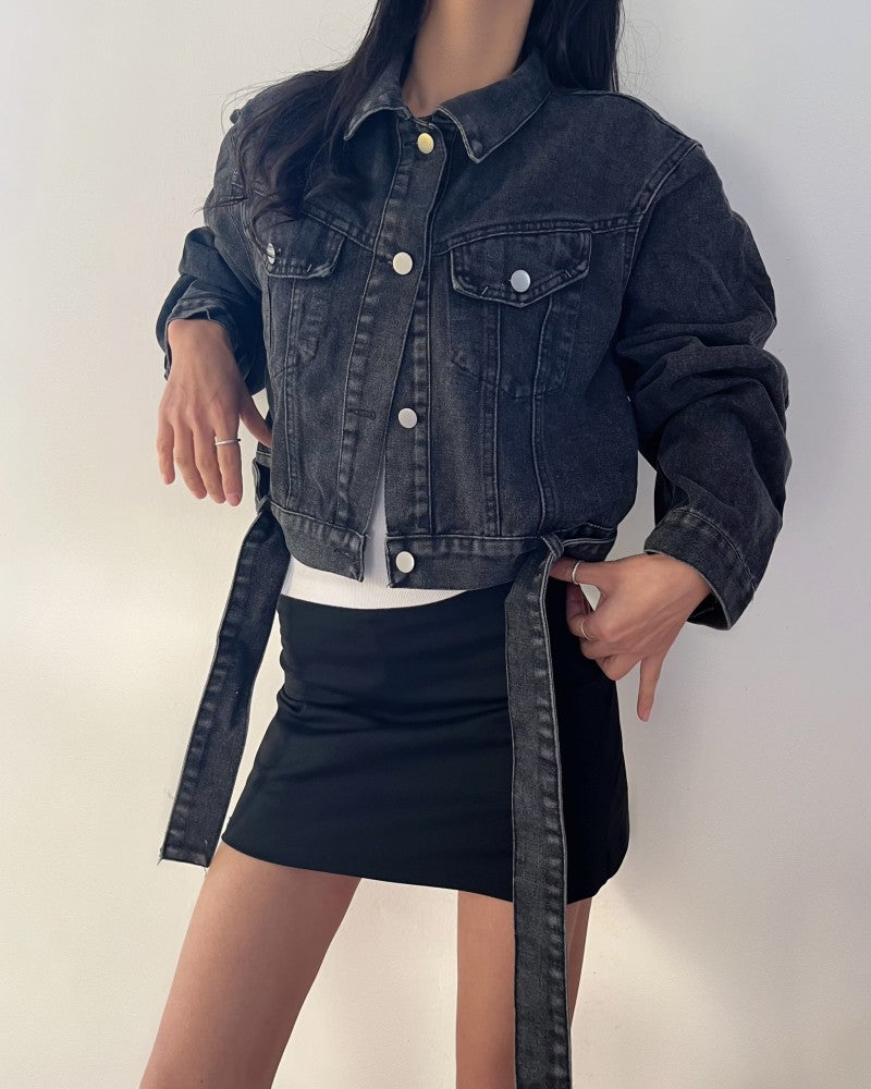 2 colors Women's casual Jean Coats 2025 Spring Women Denim Jacket Long Sleeve cropped Female Girls streetwear(N2418)