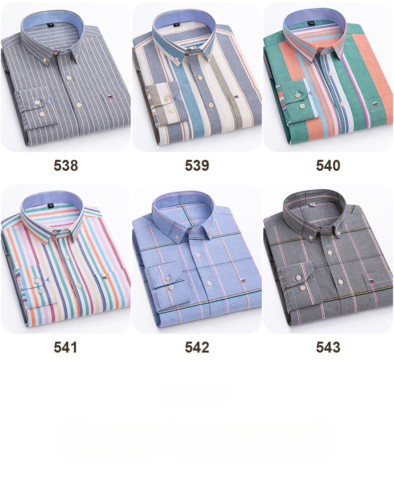 over size 7XL100%Cotton Oxford long-sleeve shirts for men slim fit formal plain shirt office white clothes elegant business tops