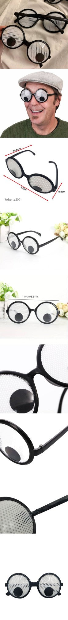 Funny Glasses for Cosplay Eyeball Rolling Glasses Costume Eyeglasses Halloween Costumes Accessory XKYJ01