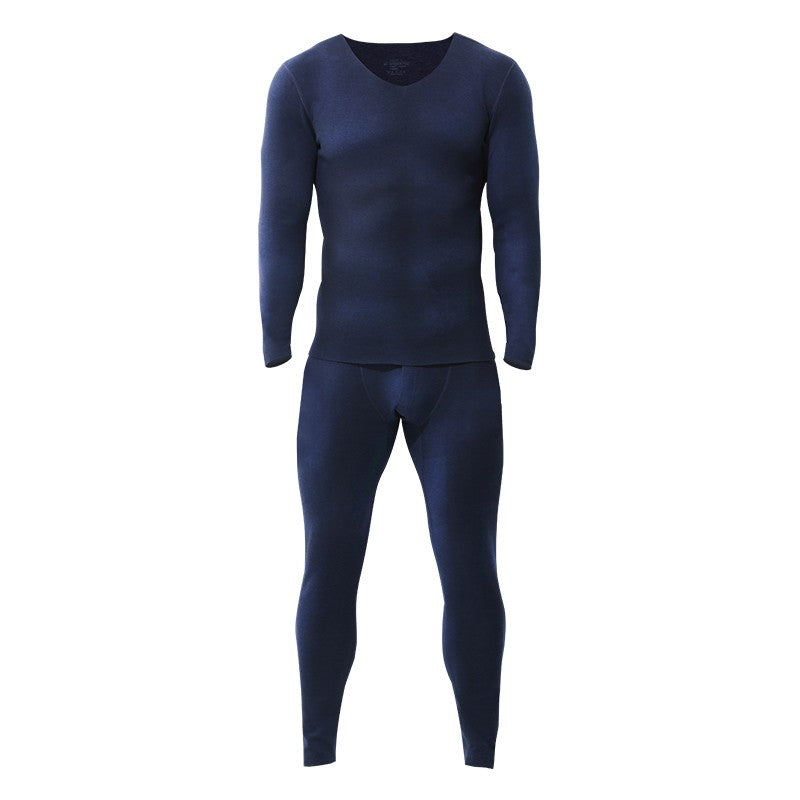 Seamless thermal underwear men's set V-neck thickened and fleece winter winter tight wool base long Johns