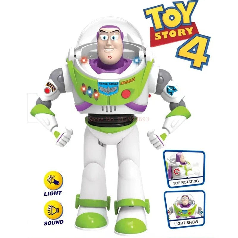 Brinquedo infantil Disney Toy Story Buzz Lightyear modelo robô elétrico que anda boneca de ação de presente de aniversário para crianças