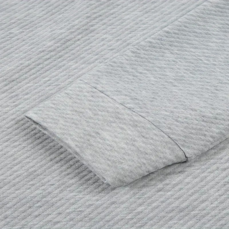 Men's Business Casual Polo Long Sleeve T-shirt spring and autumn Twill jacquard zipper polo shirt Comfortable and Breathable Top
