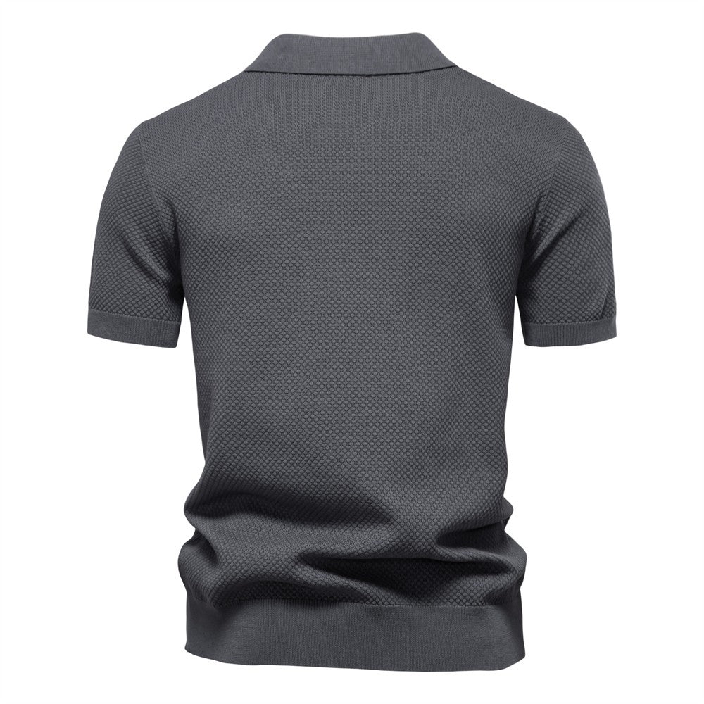 AIOPESON Men's Summer Breathable Polo Shirt Short Sleeve Solid Color Casual Polo Shirts for Men Lightweight Stretch Polo ?