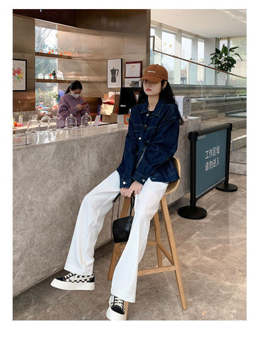 Fashion High Waist Wide Leg Pants Women Spring Fall Baggy Black Trouser Office Ladies Full Length Straight Suit Pant Outwear New