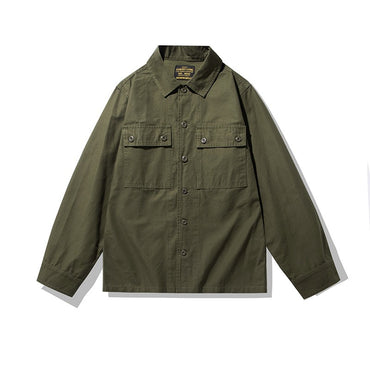 2025 Spring Men's Tiger Stripe Camo Camouflage Cargo Shirt Fashion Work Engineer Long Sleeved Shirt Jacket With Double Pockets