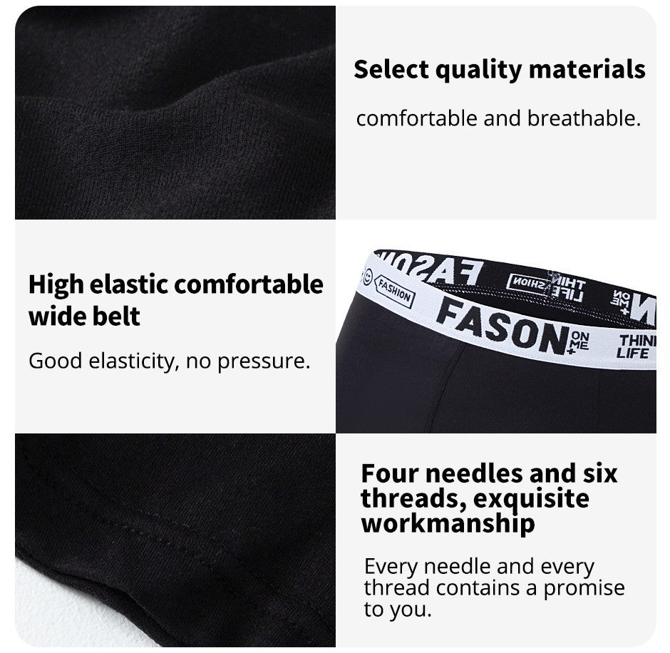 4/10 Piece Men's Black Fashionable Sexy Simple Underwear Boxer Shorts Plus Size Comfortable Versatile Casual Sports Beach Shorts