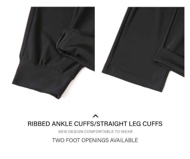Ice Silk New Pants for Men's Summer Thin Style Sports Quick Dried Straight Leg Draping Wide Leg Pants Casual Long Pants for Men