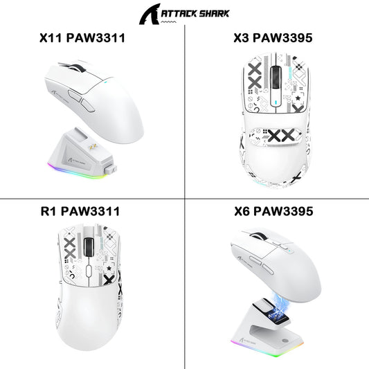 Attack Shark X11/X6/X3/R1 RGB Wireless Gaming Mouse, Bluetooth Tri-Mode Connectivity, Lightweight, Ergonomic for VALORANT&FPS