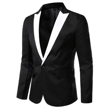 Men Formal Loose Contrast Color Suit Coat Classic Men Suit Coat