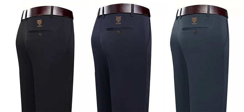 29-42 Men's Summer Thin Fashion Business Casual Suit Pants Long Pants Men's Elastic Straight Sleeve Formal Pants Plus Size