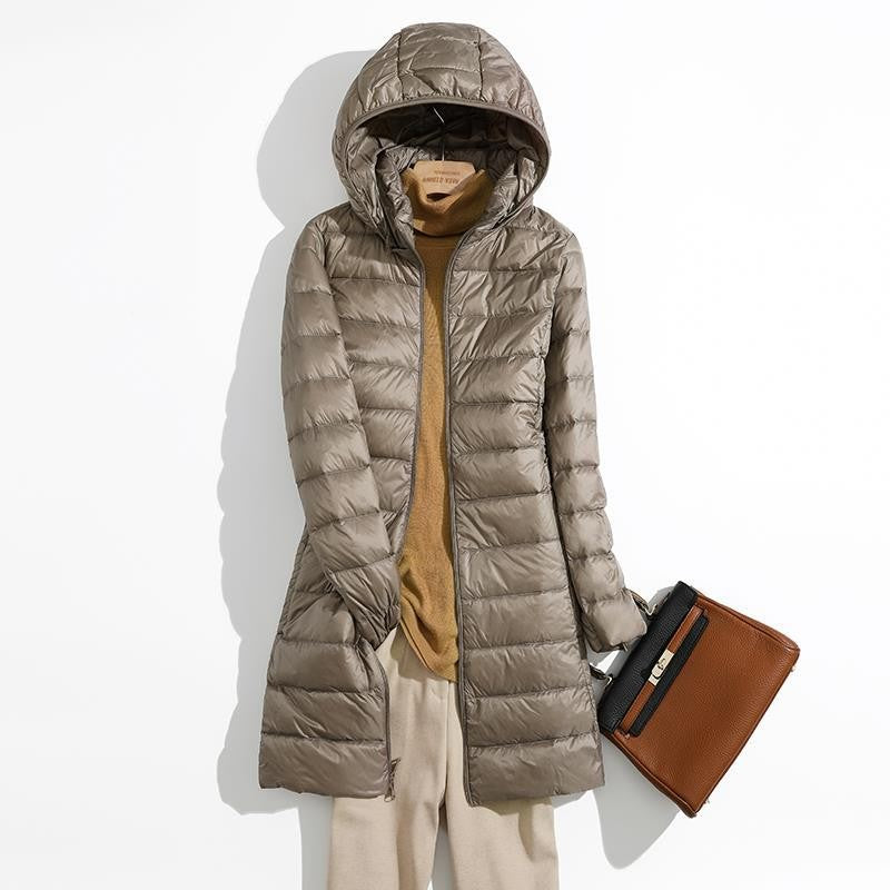 Plus Size 5xl 6xl 7xl Fall Women's Autumn Winter Ultra Lightweight Packable Long Puffer Jacket Female Hooded Korean Slim Coat