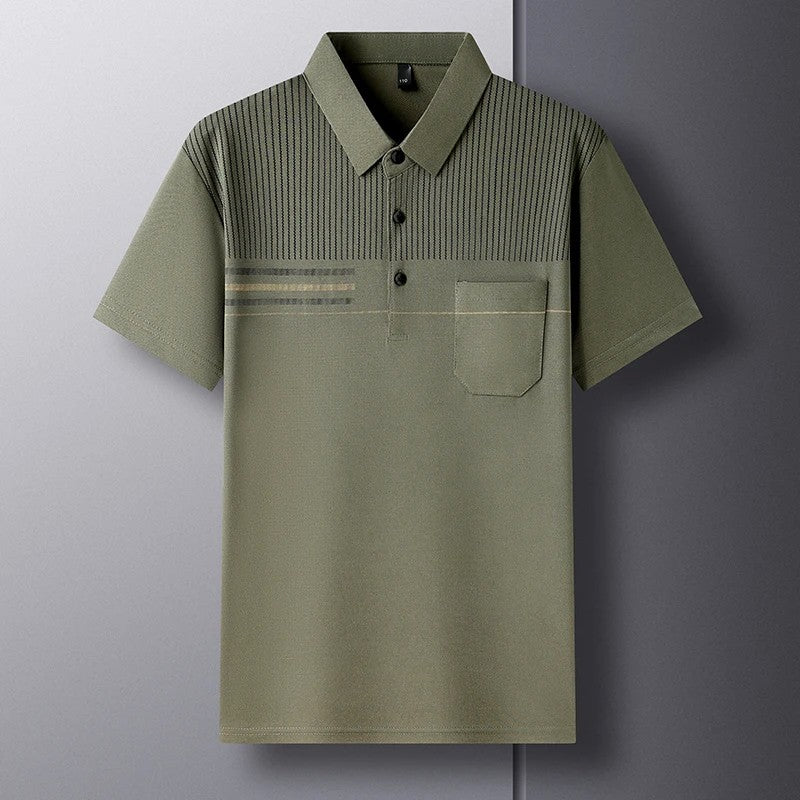 Men's Comfortable, Breathable, Fashion Versatile New Summer Cool True Pocket POLO Shirt Short Sleeve