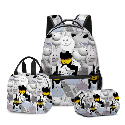 Cartoon Popular Funny Gubby Plush 3D Print 3pcs/Set Student School Bags Laptop Daypack Backpack portable Lunch bag Pencil Case