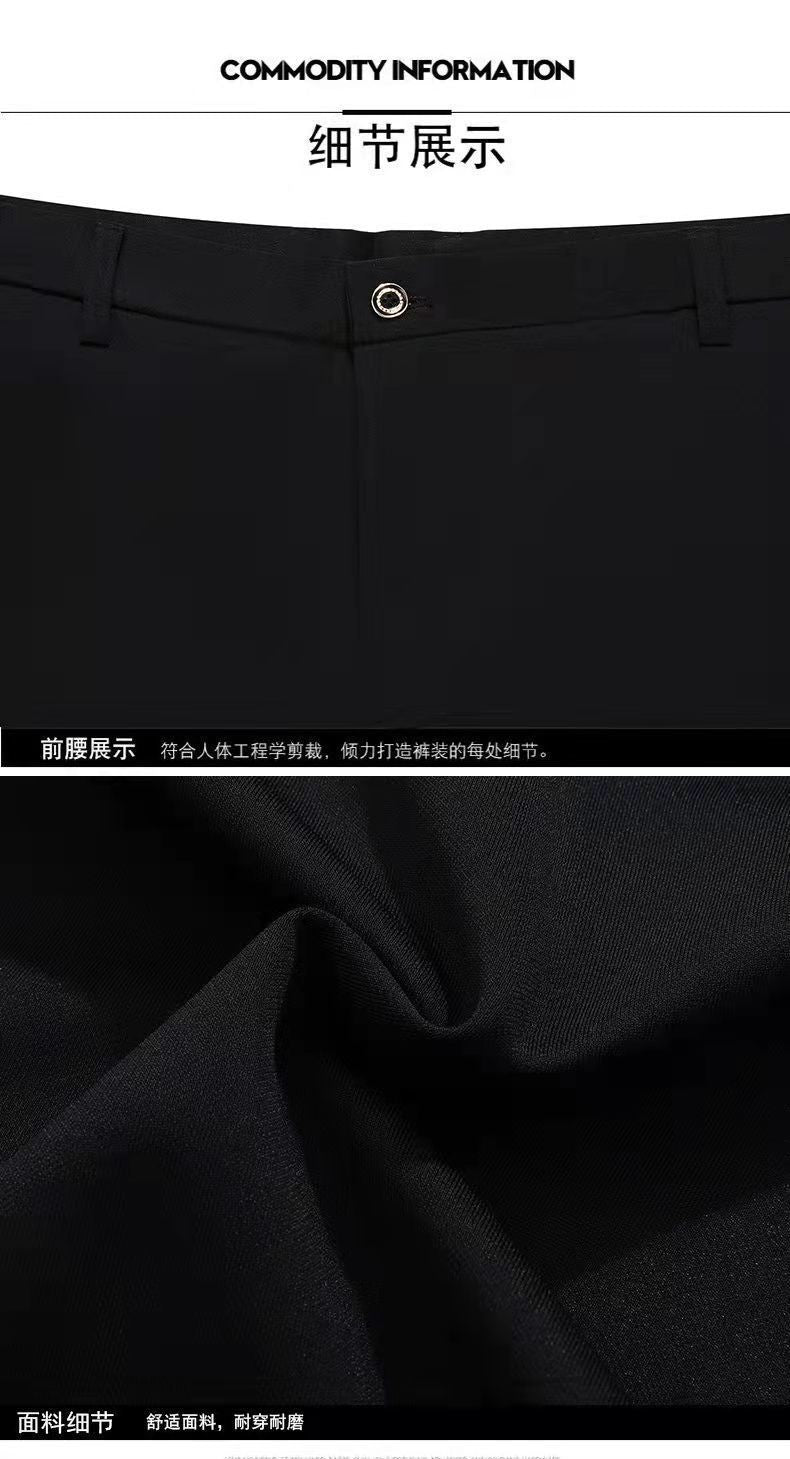 Men Summer Suit Pants Casual Pants Business Fashion Classic Solid Color Stretch Straigh Thin Cotton Trousers Plus Size A177