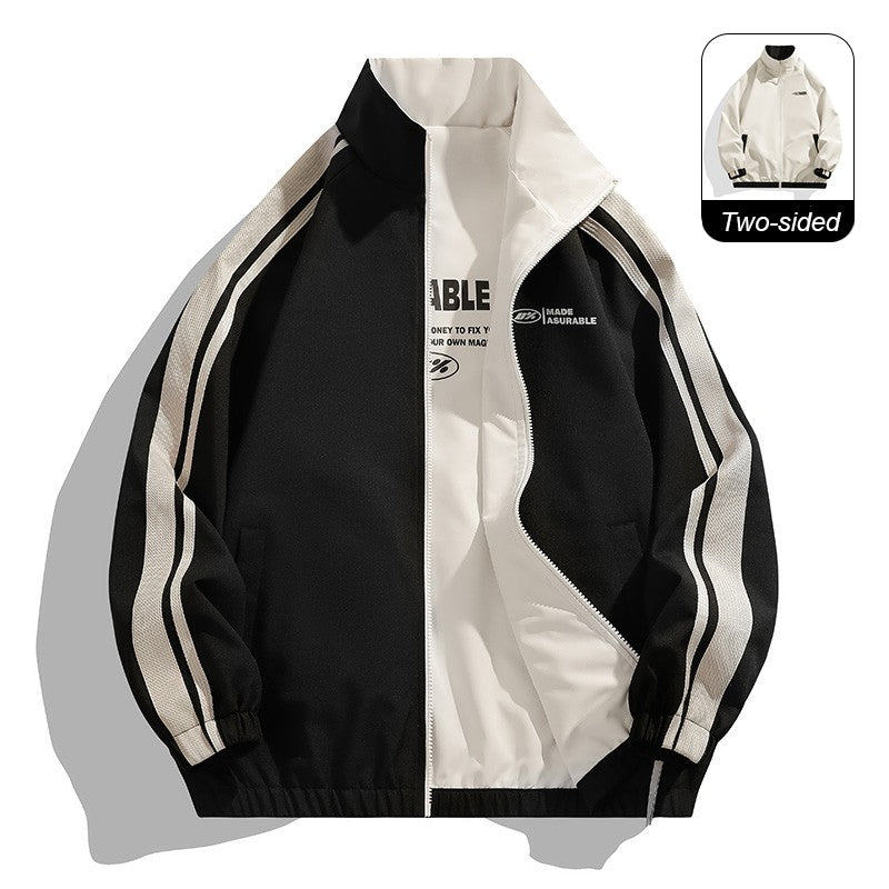 New Jacket Two-sided Long Sleeve Outdoor Men Coats Women Reversible Windproof Coats Splashproof Double-Sided Jackets Couple Top