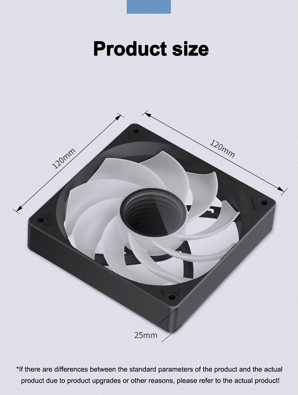 JONSBO SL-120 White/Black 120mm Case Fan 5V 3PIN ARGB Silent CPU Cooler Fan 4PIN PWM Serializable Reverse Fan