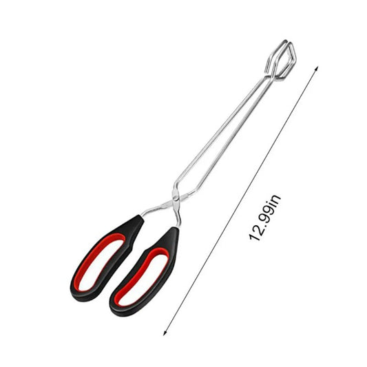 Pinça de Churrasco com Cabo Longo tipo Tesoura, para Grelhados e Pães, Acessórios de Cozinha para Churrasco