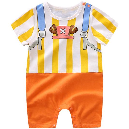 Baby Boys Cartoon Cosplay Outfit 0-18 Months Newborn Knitted 100% Cotton Short Sleeve Infant Clothes Toddler Onesie Costume Cool