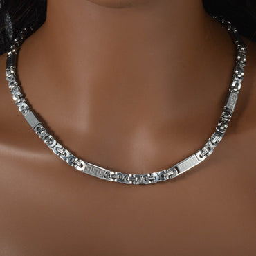 Stainless Steel Hip-hop Style Necklace 7mm Thick Rectangular Link Chain Fashion Jewelry Necklace Suit For Men Women Daily Wear