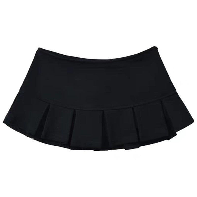 Rimocy Streetwear Y2K Gray Mini Skirts Women 2025 Summer Low Waist Pleated Short