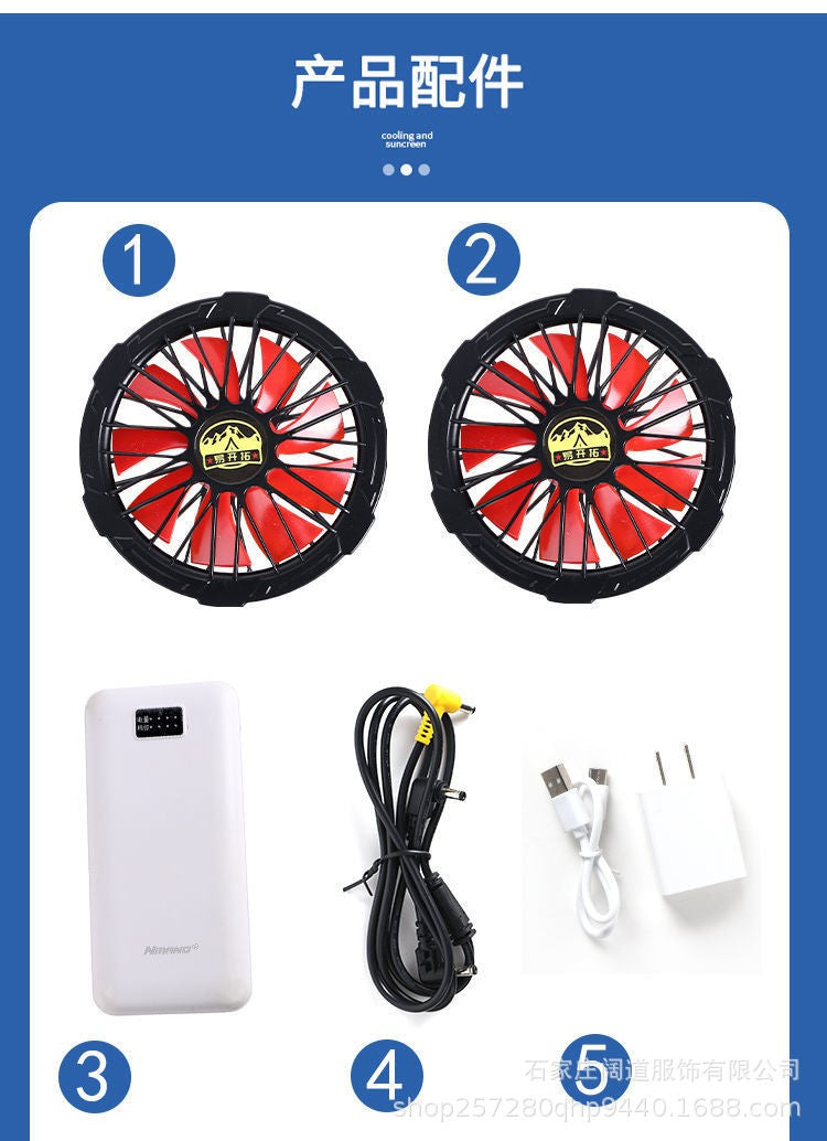 Summer Cooling with Fan Refrigeration Charging Air Conditioning Clothes Cotton Camouflage Clothing Construction Site Labo