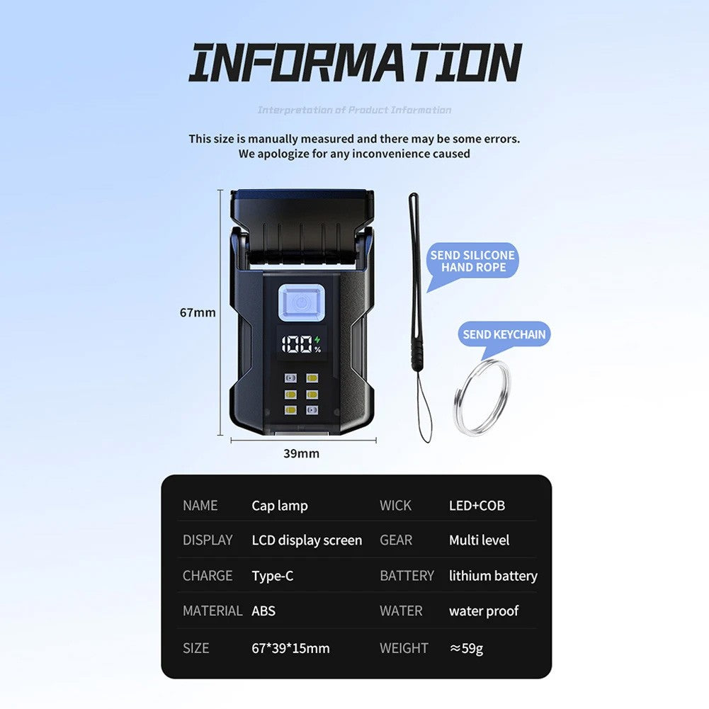 Multifunctional Usb Charging Flashlight Ajustable Mini LED Outdoor Torch Portable Keychain Light Magnetic Camping Warning Lamp