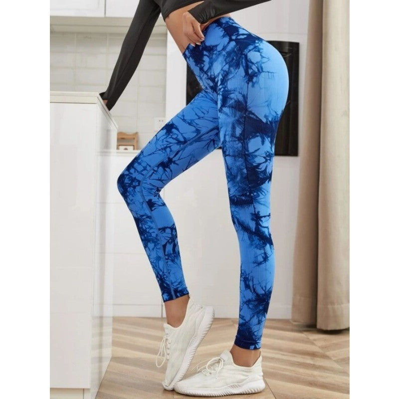 Seamless High Waist Leggings Women Tie Dye Leggings Fitness Sports Running Yoga