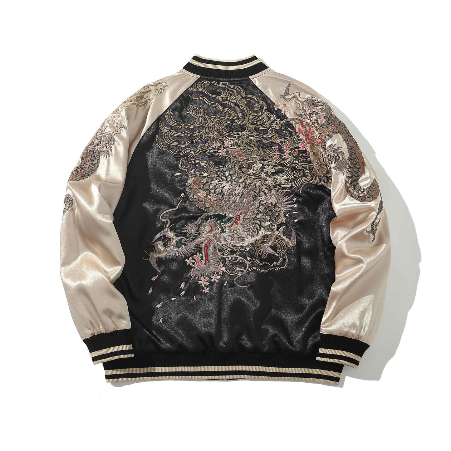 High Quality Autumn Dragon Embroidered Jacket Japanese Style Men's Baseball Uniform Streetwear Harajuku Casual Couple Clothing