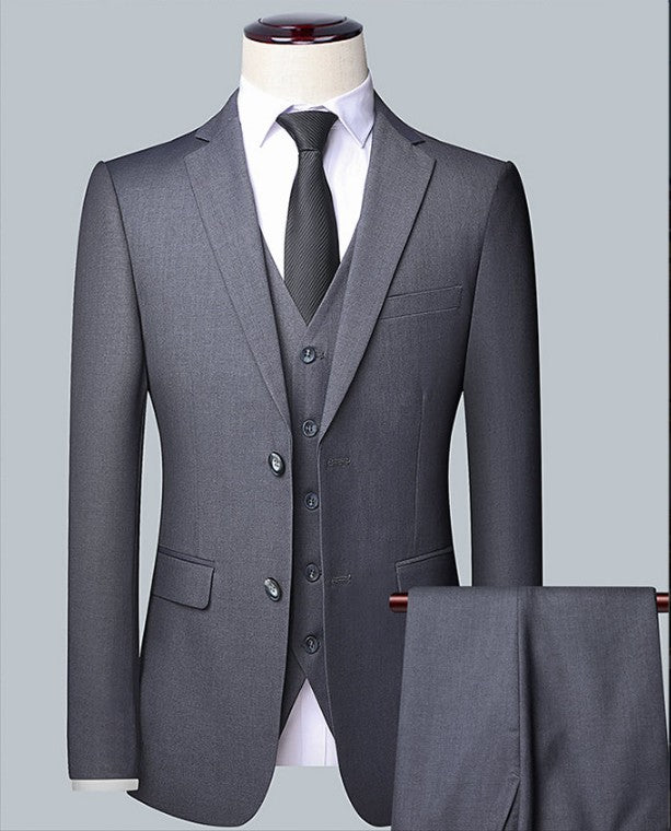 Men's Solid Color Business Suit 2025 High Quality Fashion Banquet Wedding Trend Groom Best Man Single 3/2/1