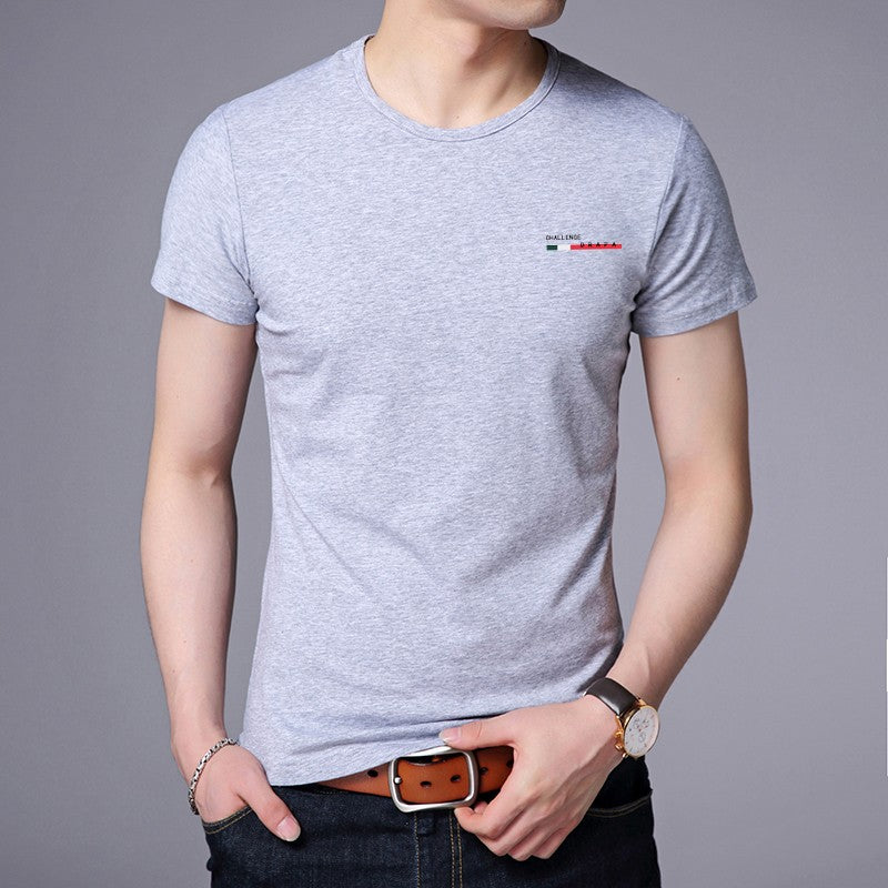 2025 New Summer Brand Tops Round Neck t Shirt For Men 95% Cotton 5% Spandex Plain Bulk Short Sleeve Casual Fashion Mens Clothes
